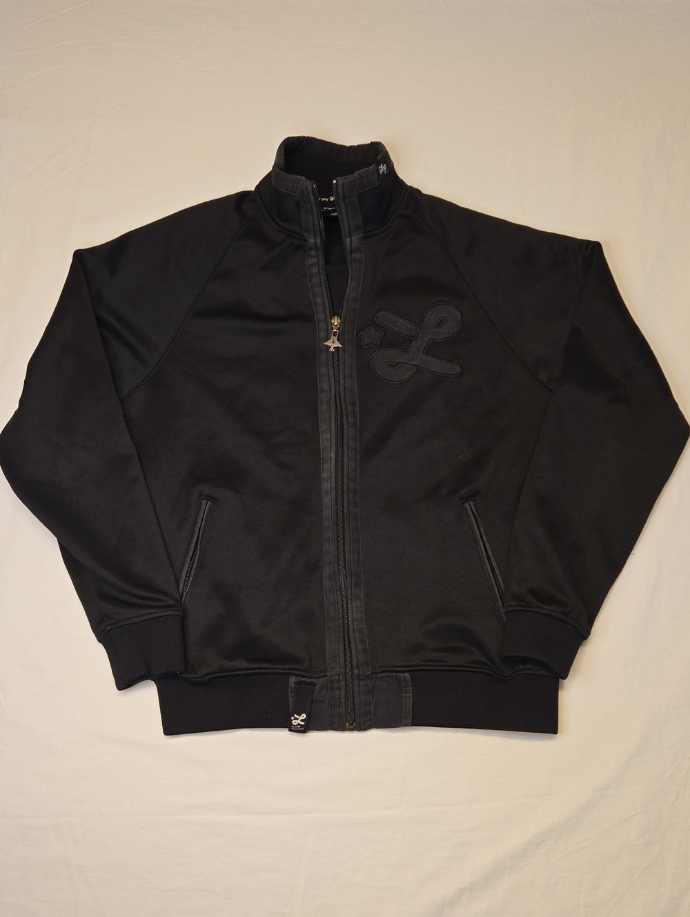 LRG Black Full Zip Track Jacket Style Sweater Vintage Y2K